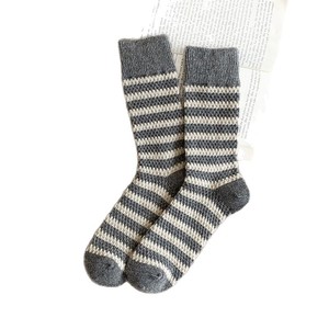 Women Striped Slouch Socks Thermo Wool <b>Blend</b> Sweat Absorbing Fall Winter Fashion - Product Image 3