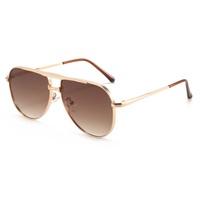 Twooo T1627 Nouvelles lunettes de soleil unisexes classiques rétro carrées à double pont, mode haut de gamme, protection solaire