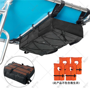 Bolsa de almacenamiento para techo de barco de gran capacidad, tipo gancho negro, rectangular, de poliéster, multiusos, para viaje - Product Image 1