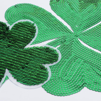 Nouveaux patchs thermocollants personnalisés en gros pour la Saint-Patrick et le Mardi Gras, avec de grands sequins brillants et broderies en chenille, pour vêtements