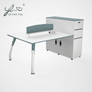 Poste <span class=keywords><strong>de</strong></span> travail <span class=keywords><strong>de</strong></span> bureau pour 2 personnes avec cloisons insonorisées et plateau <span class=keywords><strong>de</strong></span> gestion des câbles - Product Image 1