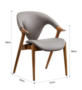 Modern <b>Dining</b> <b>Chair</b> with Curved Wood Armrest Upholstered Fabric Seat Swivel Design & Wood Legs for Home <b>Dining</b> Room & Kitchen - Product Image 6