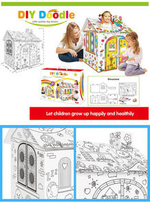 Personalizado educativo juego creativo casa pintura de <span class=keywords><strong>3d</strong></span> rompecabezas doodle de papel diy juguete para los niños - Product Image 3