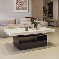 Table basse rectangulaire en pierre frittée de luxe léger, mobilier italien moderne et minimaliste pour petit appartement et salon