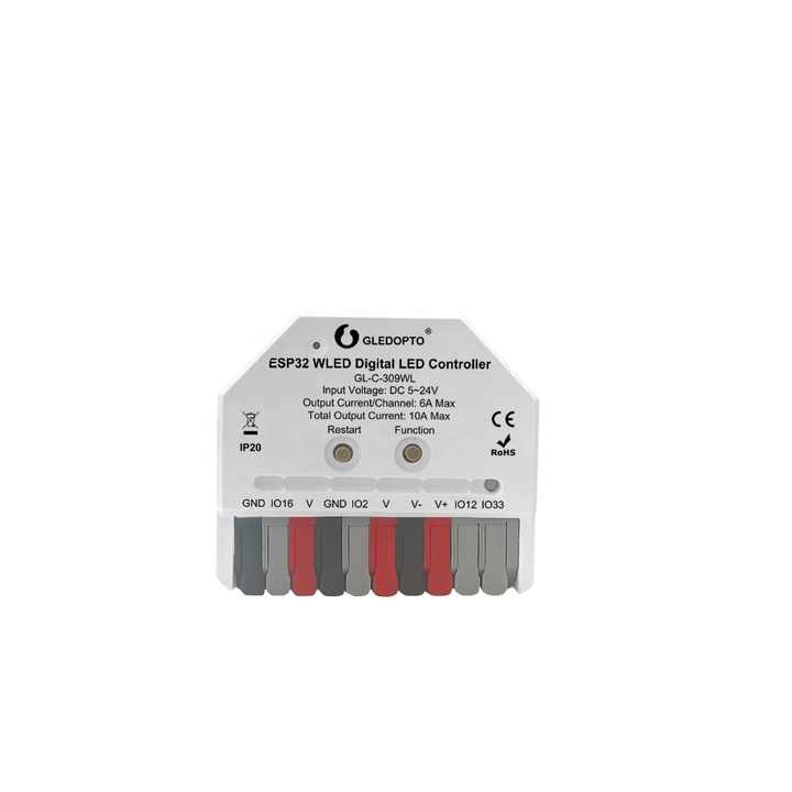 Gledopto 2024 New ESP32 WLED Digital LED controller GL-C-309WL DC5-24V Gledopto 2024 New ESP32 WLED Digital LED controller GL-C-309WL DC5-24V