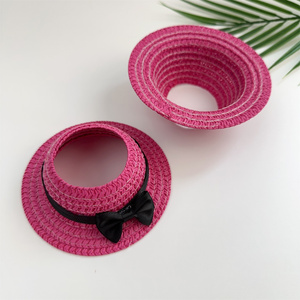 Tùy Chỉnh Màu Hồng Boater Mũ Rơm Ban Nhạc Cho Cô Gái Khuyến Mại Giấy <span class=keywords><strong>Hat</strong></span> Cho Trẻ Em Của Các Hoạt Động Ngoài Trời Câu Cá Du Lịch Giản Dị - Product Image 5