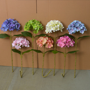 Fleurs artificielles d'hortensia Laixing en caoutchouc souple, imperméables, pour la décoration de la maison et de mariage, fleurs artificielles réalistes imprimées en 3D - Product Image 3