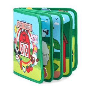 Giocattolo di attività sensoriale educativo personalizzato in fabbrica, il mio primo libro di feltro per animali da fattoria, lettura tranquilla per l'apprendimento del bambino - Product Image 1