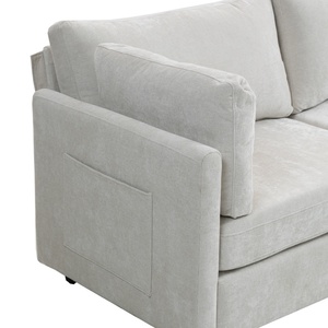 Canapé moderne blanc italien de luxe 3 places en chenille, canapé profond confortable en tissu, meubles de salon - Product Image 5