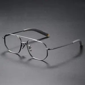 YD-BWT07518 produk baru desain merek kualitas tinggi mode mewah bingkai optik Titanium kacamata optik