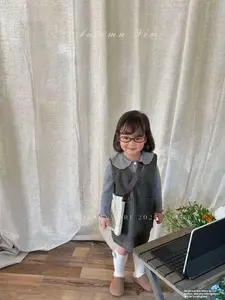 Serie di alta qualità in bianco e nero autunno nuovo abito in tinta unita alla moda a <span class=keywords><strong>uncinetto</strong></span> - Product Image 4