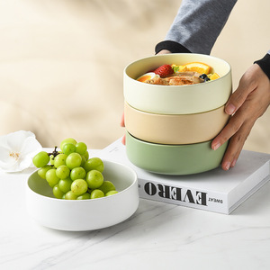 Tazones de Cerámica Estilo Nórdico, Apilables, Redondos, Individuales, para Hogar, Hotel, Ensaladas, Fideos, Comidas, Diseño de Color Sólido - Product Image 2