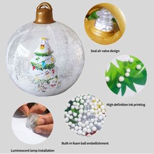 Illuminated Christmas Inflatable Ball Ornament - Remote Controlled Holiday Yard Decor - Product Image 4