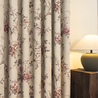 Rideaux occultants plissés à motif floral gaufré style nordique, thermocollés, pour salon et chambre, vente en gros, sur mesure, direct fabricant