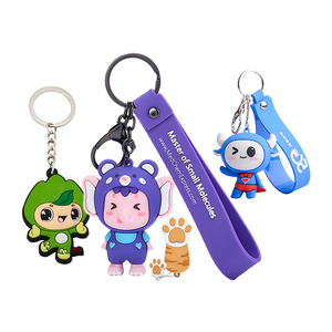Bán buôn tùy chỉnh 3D logo nhân vật hoạt hình Silicone mềm PVC cao su Keyring khuyến mại & Carabiners tùy chỉnh móc khóa - Product Image 4