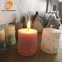 AK 3D-Weihnachtsbaum-Kerzenform Harzform Kreative Herzförmige Handgemachte DIY-Aromakerzen-Silikonform