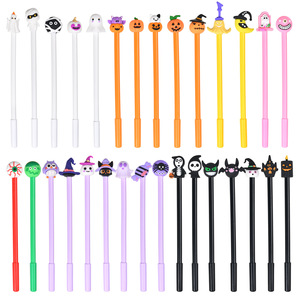 Stylo signature mignon de dessin animé d'Halloween, encre noire, stylo gel en plastique, 0,5 mm, outil d'écriture pour étudiants et cadeau de fête - Product Image 1