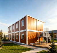 Casa Contenedor Modular Prefabricada de 2 Pisos, Edificio Modular para Dormitorio de Personal, Oficina, Apartamento, Hotel, Campamento