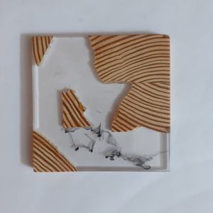 Posavasos de madera de pino, resina epoxi, decoración del hogar, flor de imitación antigua, decoración europea para el hogar, CI211 pulido 34648 - Product Image 2