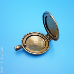Antique Bronze Flip Top Pendant <b>Copper</b> Alloy Photo <b>Frame</b> Necklace Charm Unisex Gift Jewelry - Product Image 2
