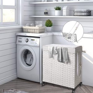 10% OFF! Wholesale New Design Cheap PP <strong>Foldable</strong> Laundry <strong>Basket</strong> with Wheels for Washing Clothes - Product Image 3