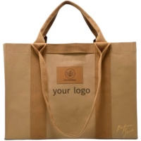Grote Custom Bruine Papieren Zakken Met Touw Handvat Opvouwbare Kraftpapier Boodschappentas
