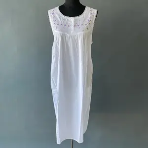 Factory Price Factory Price White Cotton Plus Size Women Sleepwear Nightgown