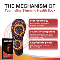 Chaussettes auto-chauffantes de gros en tourmaline pour l'acupression, la thérapie magnétique, le remodelage corporel et la santé lymphatique