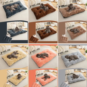 Suave lujo felpa corta redonda ultra cómoda forma de celosía lavable perro gato mascota cama cojín perro estera - Product Image 6