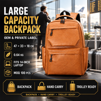 Sac à dos de sport décontracté grande capacité personnalisé avec compartiment pour ordinateur portable 14 pouces et sangle de chariot pour les voyages, les trajets quotidiens et le travail