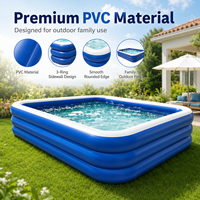 Grande piscine gonflable à 3 anneaux, durable, en PVC, pour la cour, pour la famille, pour adultes et enfants, piscine gonflable pour la maison
