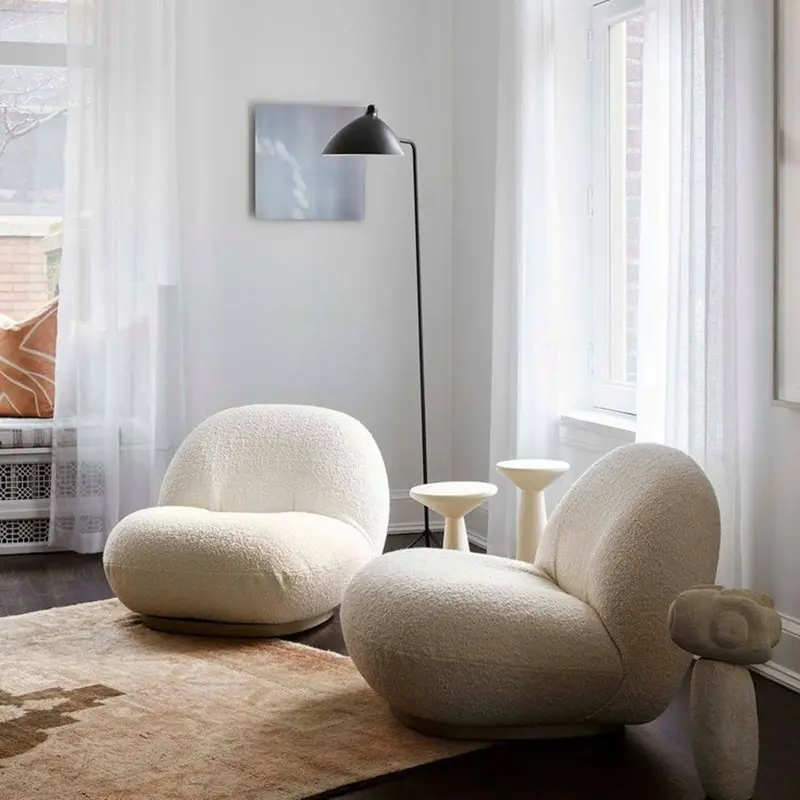 light luxury lam fleece fabric indoor living room office sponge filling wholesale beanbag sofa chair