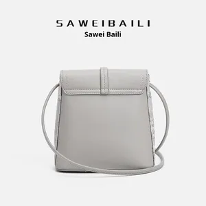 Sac seau bandoulière mini carré exquis en PU et polyester pour femme, style chinois tendance 2025, avec dentelle et papillon, polyvalent - Product Image 3