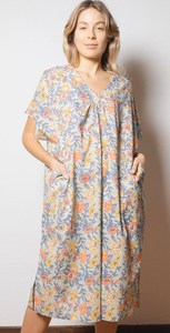 Robe kaftan indienne en coton léger à imprimé floral faite à la main pour femmes, tenue d'été bohème IZNA014 - Product Image 6