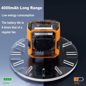 Ventilateur de taille portable multifonctionnel 8000 mAh pour extérieur, ventilateur de camping sans pales, ventilateur de cou suspendu avec batterie externe et éclairage LED - Product Image 4