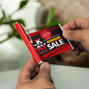 Direktverkauf ab Werk Werbekugelschreiber aus recyceltem Papier mit ausziehbarem Banner und Kunststoff-Fahne - Product Image 2