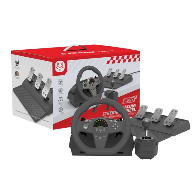Factory Hot New Rotating Racing Game Steering Wheel for PC PS3 PS4 Xboxone Switch Driving Steering Wheel 3 Pedals