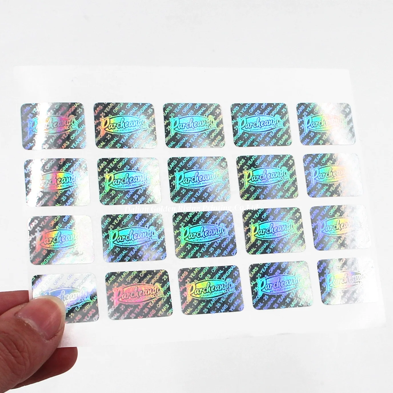 Custom Hologram Seal Stickers Glossy Silver Paper Label Waterproof Holographic Stickers for Box Package Sealing