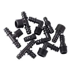 微型滴灌系统花园DN16管道1/2 3/4英寸外螺纹三通弯头直农业连接器 - Product Image 5