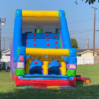 Parcours d'obstacles gonflable commercial pour enfants, jeux de sport en plein air, combo de glissades gonflables, parcours d'obstacles gonflable