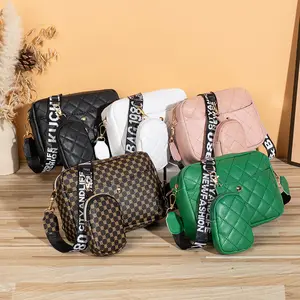 2 pieces set handbags embroidery ladies shoulder bags good quality cheap women's purses