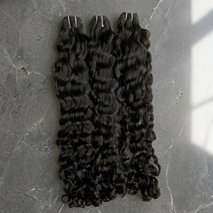 Double-Drawn Virgin Indian Remy Human Hair Bundles Full Cuticle Aligned Brown Natural Wave Clip-In Extensions Loose Deep Waves - Product Image 3