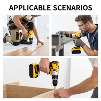 Perceuse à percussion sans fil sans balais 21V alimentée par batterie avec 40 Nm de couple pour les travaux de perçage de briques, de métal et de bois