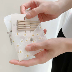 Miniature Daisy Print Jewelry Storage Bag, PVC Ring, Earring, Bracelet Storage Pouch, Coin <b>Purse</b> - Product Image 3