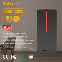 Lecteur de cartes d'accès RFID en alliage de zinc entièrement métallique, double bande 125 kHz 13,56 MHz EM HID MF NFC ISO14443A IP65 entièrement encapsulé Wiegand