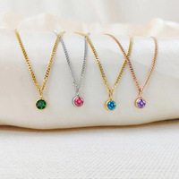 DIY 12 Constelaciones Birthstone Set Collar Zirconia Acero inoxidable Colgante Collar Aniversario Regalo de cumpleaños