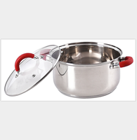 Offre Spéciale 9 pièces En Acier Inoxydable Ensemble de batterie de Cuisine Cuisson Sauteuse, Casserole, Casserole Avec Couvercle en verre Et Poignée en silicone