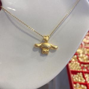 Sanrio Cinnamon Dog Pendant Necklace Gold Cartoon Animal Zodiac Women's Clavicle Chain Everyday Wear - Product Image 3