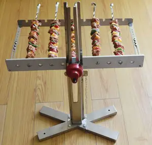 Tự Động Thép Không Gỉ Xách Tay Camping Kebab Grills