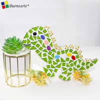 Buenoarte Dinosaur Cadeau Créatif Kits de Mosaïque DIY Écologiques Tuiles de Verre pour Enfants Épaisseur 7MM 14x26cm Design Moderne pour Chambre